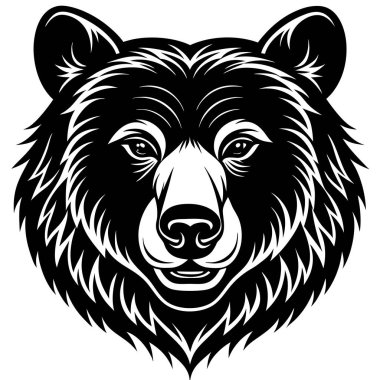 beyaz arkaplanda ayı silueti vektörü