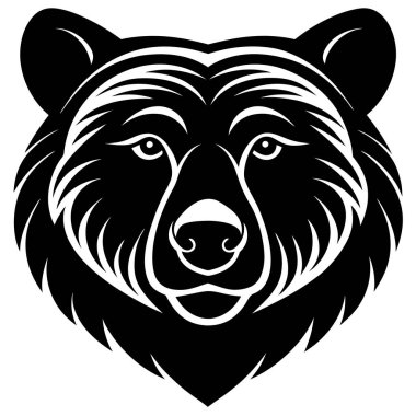 beyaz arkaplanda ayı silueti vektörü