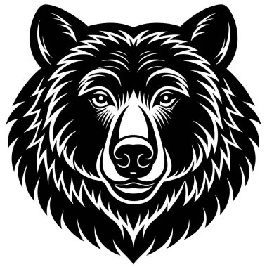 beyaz arkaplanda ayı silueti vektörü