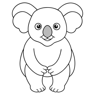 beyaz arkaplanda koala boyama sayfası