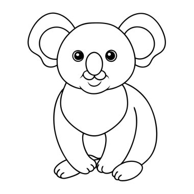 beyaz arkaplanda koala boyama sayfası