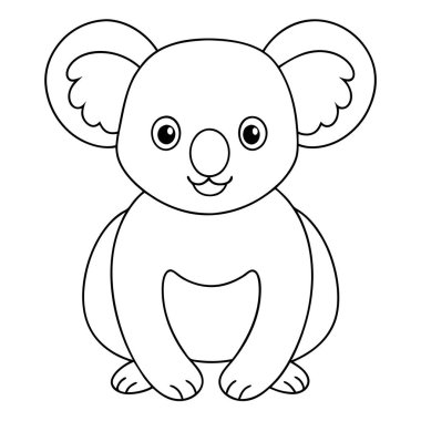 beyaz arkaplanda koala boyama sayfası
