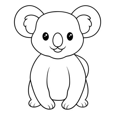 beyaz arkaplanda koala boyama sayfası