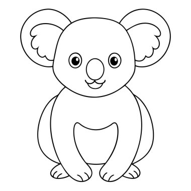beyaz arkaplanda koala boyama sayfası