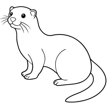 Beyaz arkaplanda susamuru renklendirme sayfası satırı 