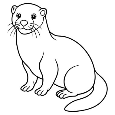 Beyaz arkaplanda susamuru renklendirme sayfası satırı 