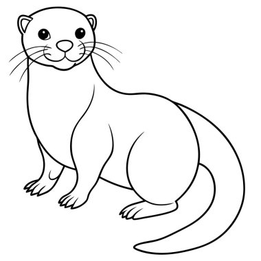 Beyaz arkaplanda susamuru renklendirme sayfası satırı 