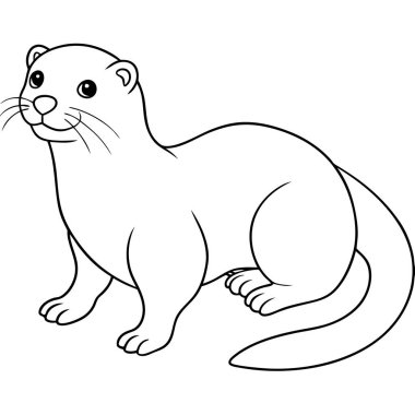 Beyaz arkaplanda susamuru renklendirme sayfası satırı 