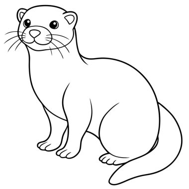 Beyaz arkaplanda susamuru renklendirme sayfası satırı 