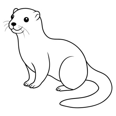 Beyaz arkaplanda susamuru renklendirme sayfası satırı 