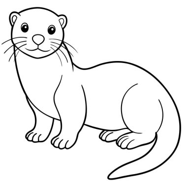 Beyaz arkaplanda susamuru renklendirme sayfası satırı 