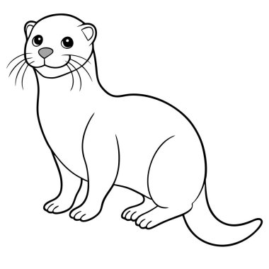 Beyaz arkaplanda susamuru renklendirme sayfası satırı 