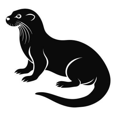  Beyaz arkaplanda su samuru baş silueti vektörü 