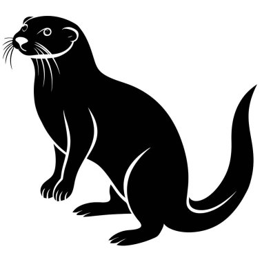  Beyaz arkaplanda su samuru baş silueti vektörü 