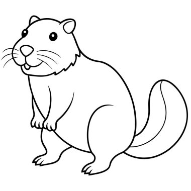 Beyaz arkaplanda kunduz renklendirme sayfası satırı