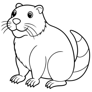 Beyaz arkaplanda kunduz renklendirme sayfası satırı