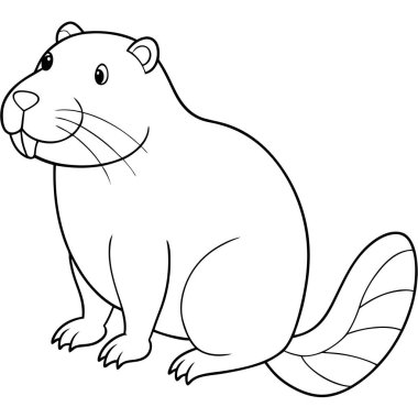 Beyaz arkaplanda kunduz renklendirme sayfası satırı