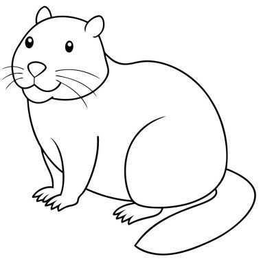 Beyaz arkaplanda kunduz renklendirme sayfası satırı