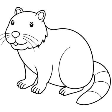 Beyaz arkaplanda kunduz renklendirme sayfası satırı