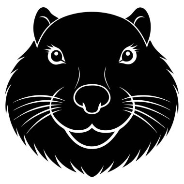 Beyaz arkaplanda kunduz başlı siluet vektörü