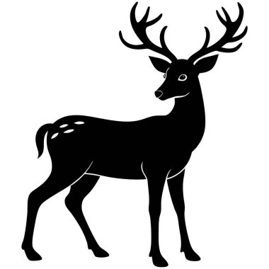 geyik başı siluet vektör tasarımı