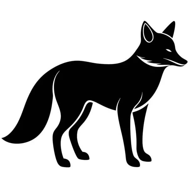 beyaz arkaplanda tilki silueti vektörü