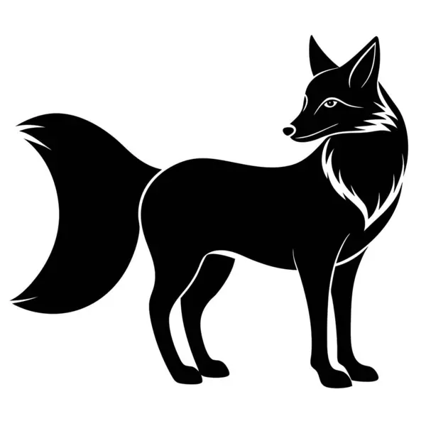 beyaz arkaplanda tilki silueti vektörü