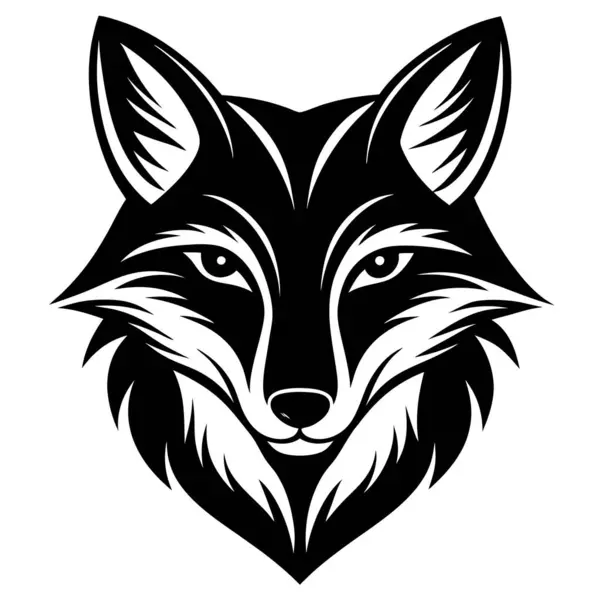 beyaz arkaplanda tilki silueti vektörü