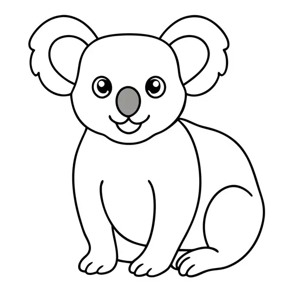 beyaz arkaplanda koala boyama sayfası