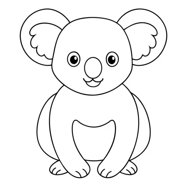 beyaz arkaplanda koala boyama sayfası