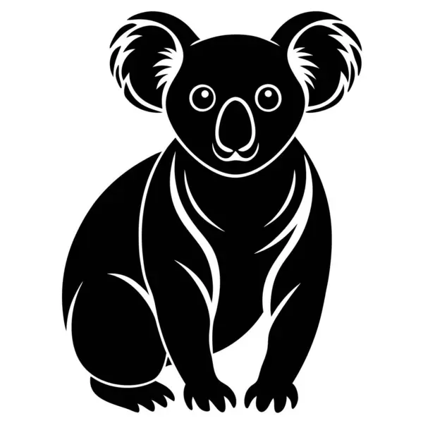 Beyaz arkaplanda koala siluet vektörü
