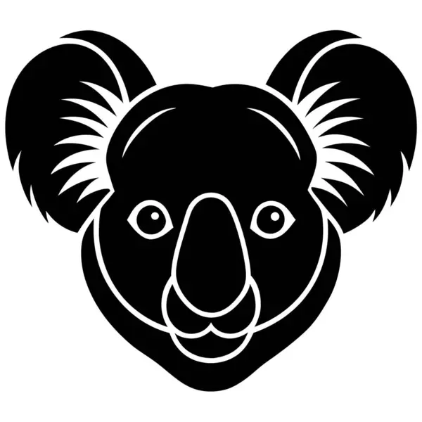 Beyaz arkaplanda koala siluet vektörü