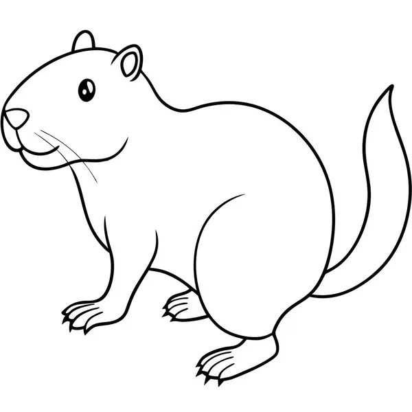 Beyaz arkaplanda kunduz renklendirme sayfası satırı