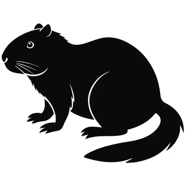 Beyaz arkaplanda kunduz başlı siluet vektörü