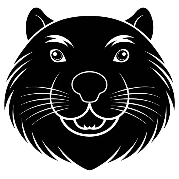 Beyaz arkaplanda kunduz başlı siluet vektörü