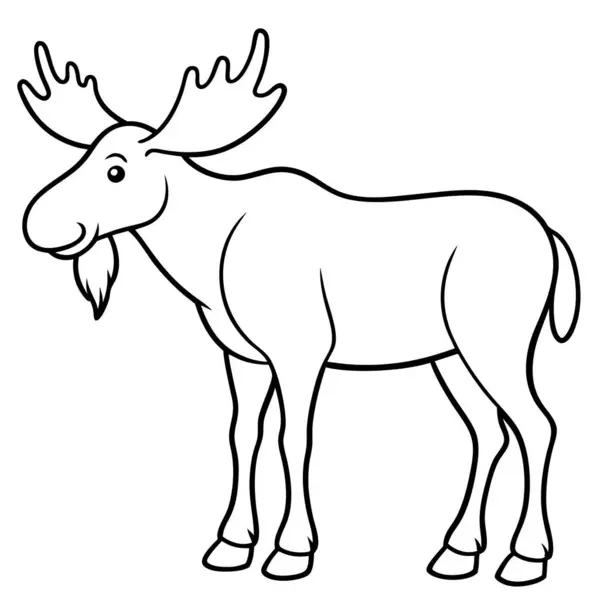 Beyaz arkaplanda geyik boyama sayfası