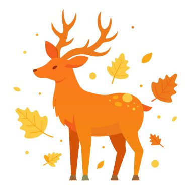 Geyik grafik çizim vektör tasarımı