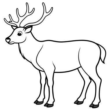  Beyaz arkaplanda karibu renklendirme sayfası