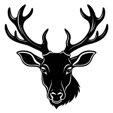  Ren geyiği silueti vektör sanat tasarımı