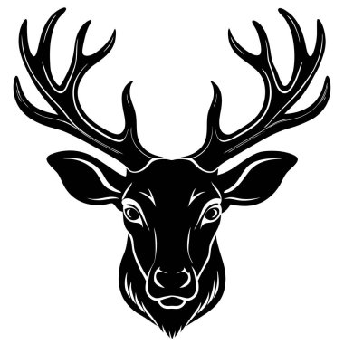  Ren geyiği silueti vektör sanat tasarımı