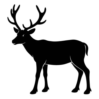  Ren geyiği silueti vektör sanat tasarımı