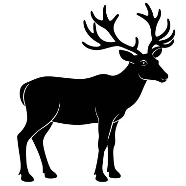  Ren geyiği silueti vektör sanat tasarımı