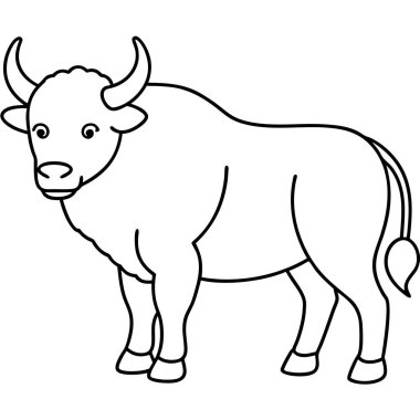 bizon renklendirme sayfası beyaz arkaplan