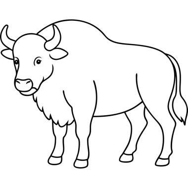 bizon renklendirme sayfası beyaz arkaplan