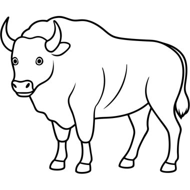 bizon renklendirme sayfası beyaz arkaplan