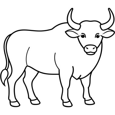 Beyaz arkaplanda bufalo boyama sayfası