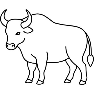 Beyaz arkaplanda bufalo boyama sayfası