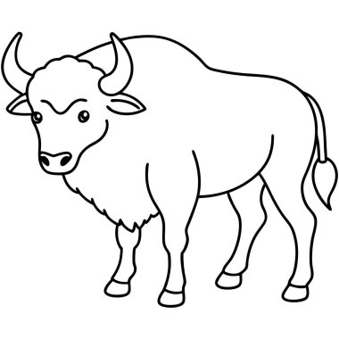 Beyaz arkaplanda bufalo boyama sayfası