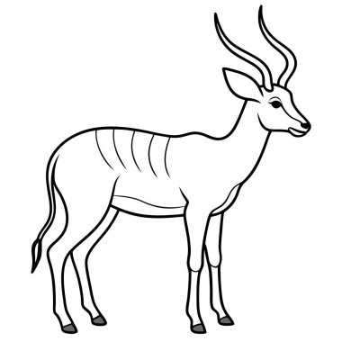 Beyaz arkaplanda antilop renklendirme sayfası