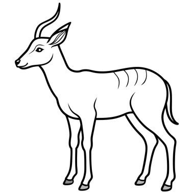 Beyaz arkaplanda antilop renklendirme sayfası